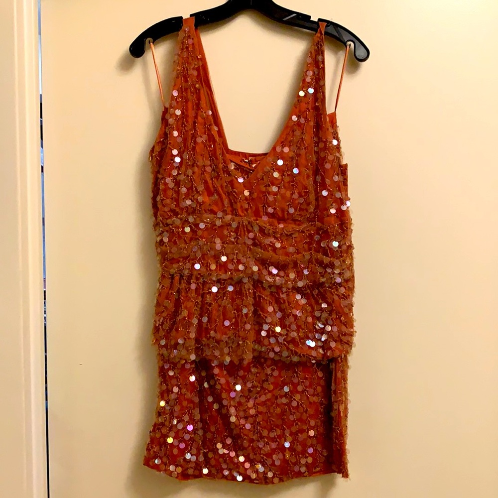 Tracy Reese New York Orange Sequin Two Piece